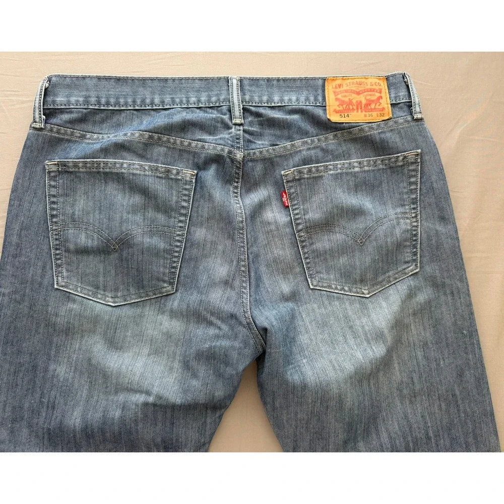 Levis 514 Straight Fit Jeans Mens 36x32 Blue Denim Medium Wash Pants
